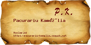 Pacurariu Kamélia névjegykártya